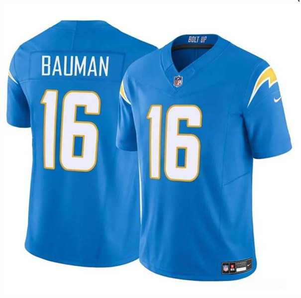 Men & Women & Youth Los Angeles Chargers #16 Casey Bauman Blue 2024 F.U.S.E. Vapor Limited Stitched Jersey